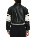 AVIREX CROPPED BLACK ICON LEATHER JACKET