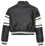 AVIREX CROPPED BLACK ICON LEATHER JACKET