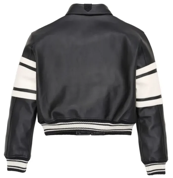 AVIREX CROPPED BLACK ICON LEATHER JACKET