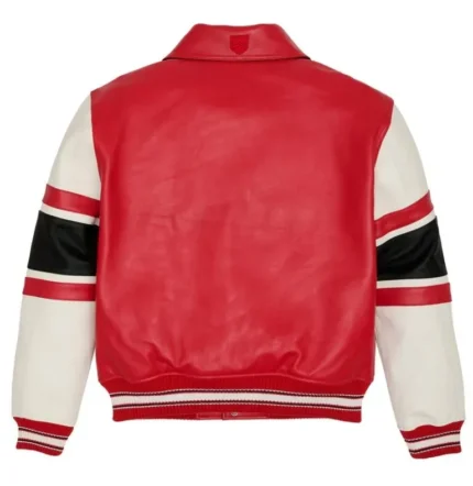 AVIREX LEGEND LEATHER JACKET RED, BLACK & WHITE