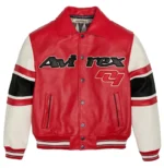 AVIREX LEGEND LEATHER JACKET RED, BLACK & WHITE