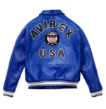 Avirex Leather Jacket Cobalt
