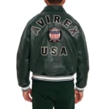 Avirex Leather Jacket Hunter Green