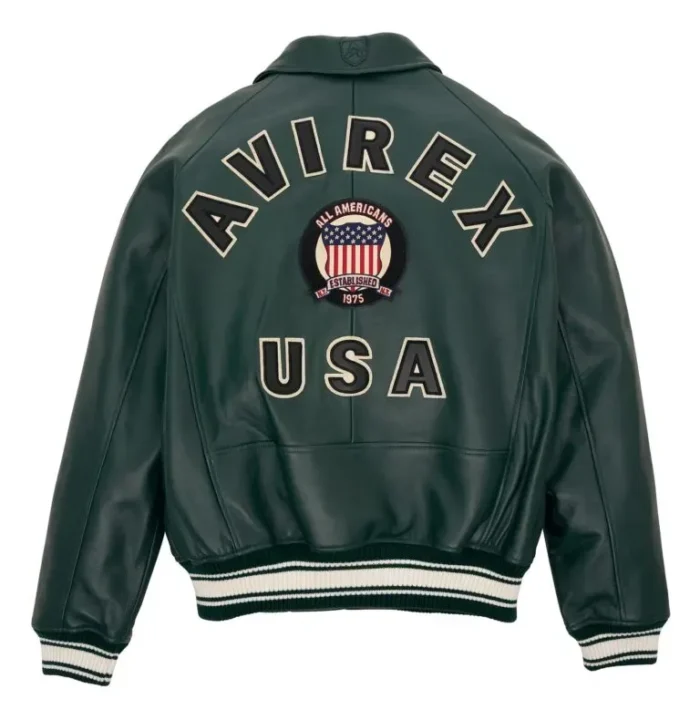 Avirex Leather Jacket Hunter Green
