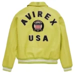 Avirex Leather Jacket Limeaide Yellow