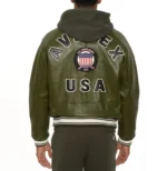Avirex Leather Jacket Olive