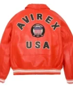 Avirex Leather Jacket Orange