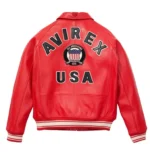 Avirex Leather Jacket Salvage Red