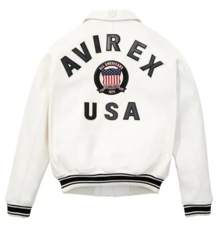 Avirex Leather Jacket Snow White