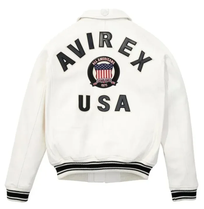 Avirex Leather Jacket Snow White