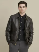 B N T Lthr Bomber Wflag Print Lining Wobrn