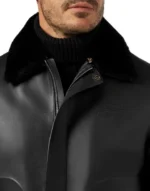 BILLIONAIRE LEATHER BLOUSON WITH FUR COLLAR CREST