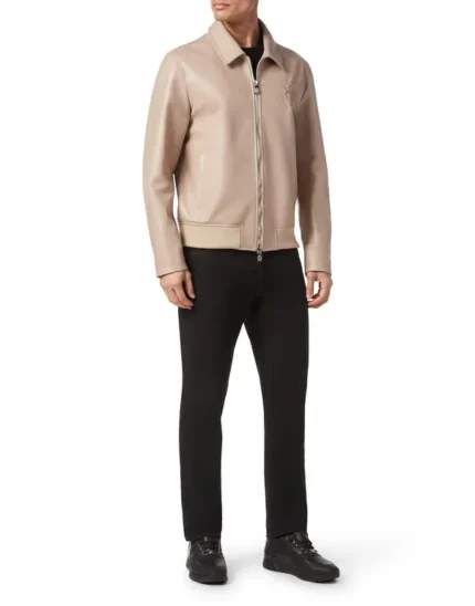 BILLIONAIRE LEATHER BOMBER PINK