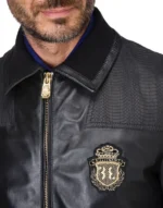BILLIONAIRE LEATHER BOMBER CREST