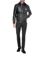 BILLIONAIRE LEATHER BOMBER CREST