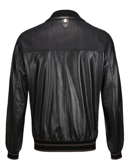 BILLIONAIRE LEATHER BOMBER CREST