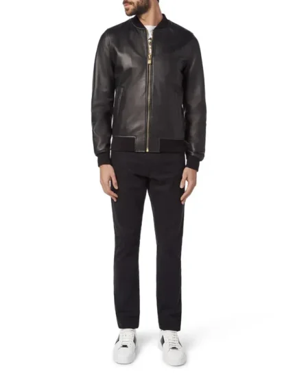 BILLIONAIRE LEATHER BOMBER MEMBERS ONLY