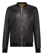 BILLIONAIRE LEATHER BOMBER MEMBERS ONLY