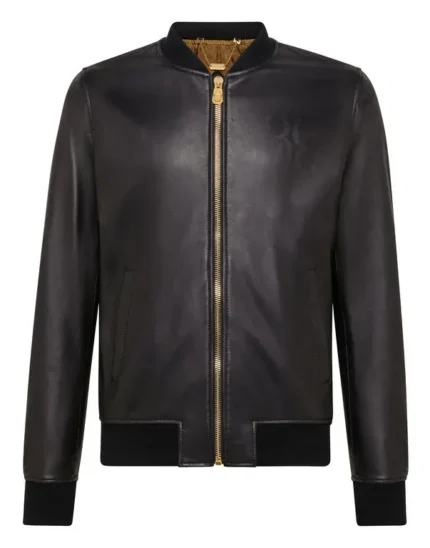 BILLIONAIRE LEATHER BOMBER MEMBERS ONLY