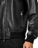 BILLIONAIRE LEATHER BOMBER WITH PYTONE INSERTS
