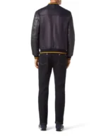 BILLIONAIRE PYTHON LEATHER MIX BOMBER