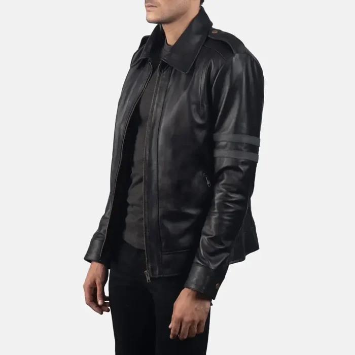 Biker Leather Jacket Black