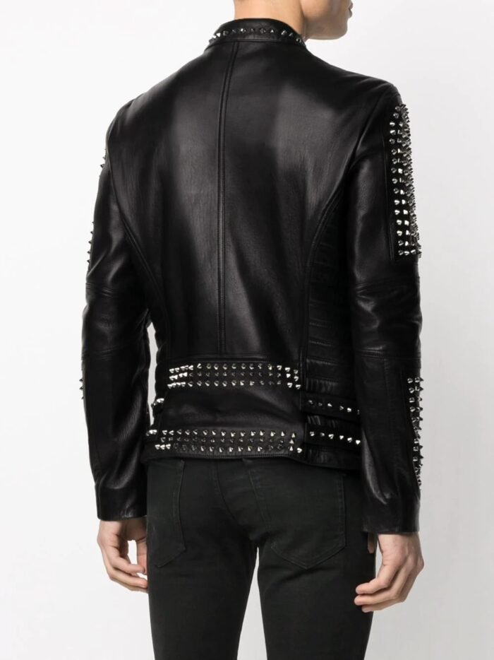 Casual Men’s Stud Leather Jacket