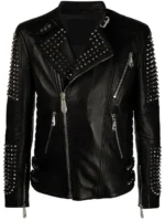 Casual Men’s Stud Leather Jacket