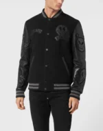 College Wool Bomber LS Smile
