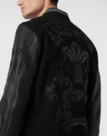 College Wool Bomber LS Smile