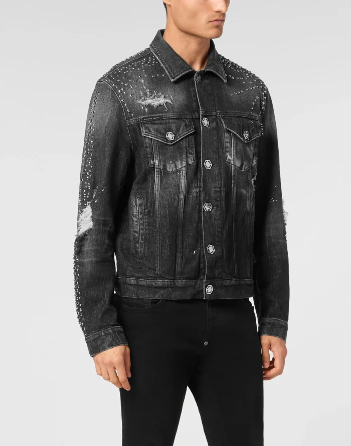 Denim Trucker Jacket LS Studs
