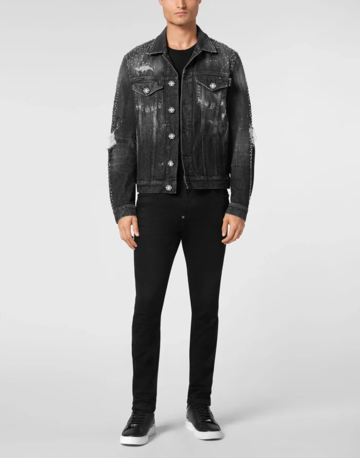 Denim Trucker Jacket LS Studs