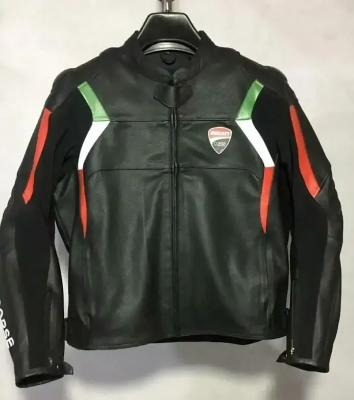 Ducati Corse C3 Motorcycle Leather Jacket Black