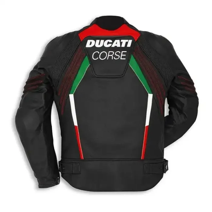 Ducati Corse C3 Motorcycle Leather Jacket Black
