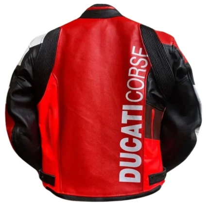 Ducati Corse Motorcycle Leather Jacket Red