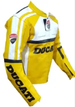 Ducati Motorbike Leather Jacket Yellow