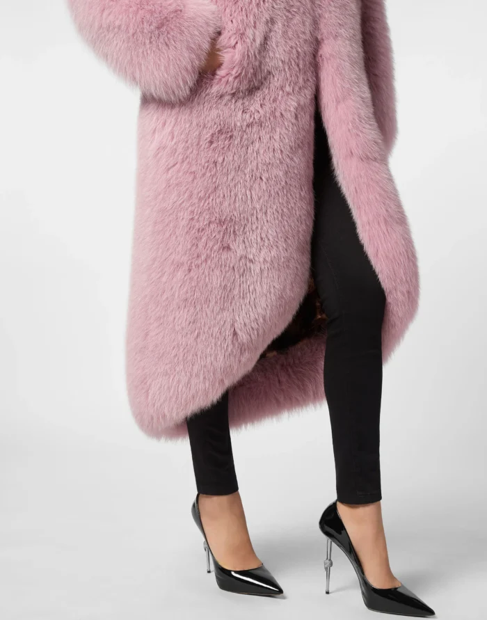 Fox Fur Oversize Coat Long