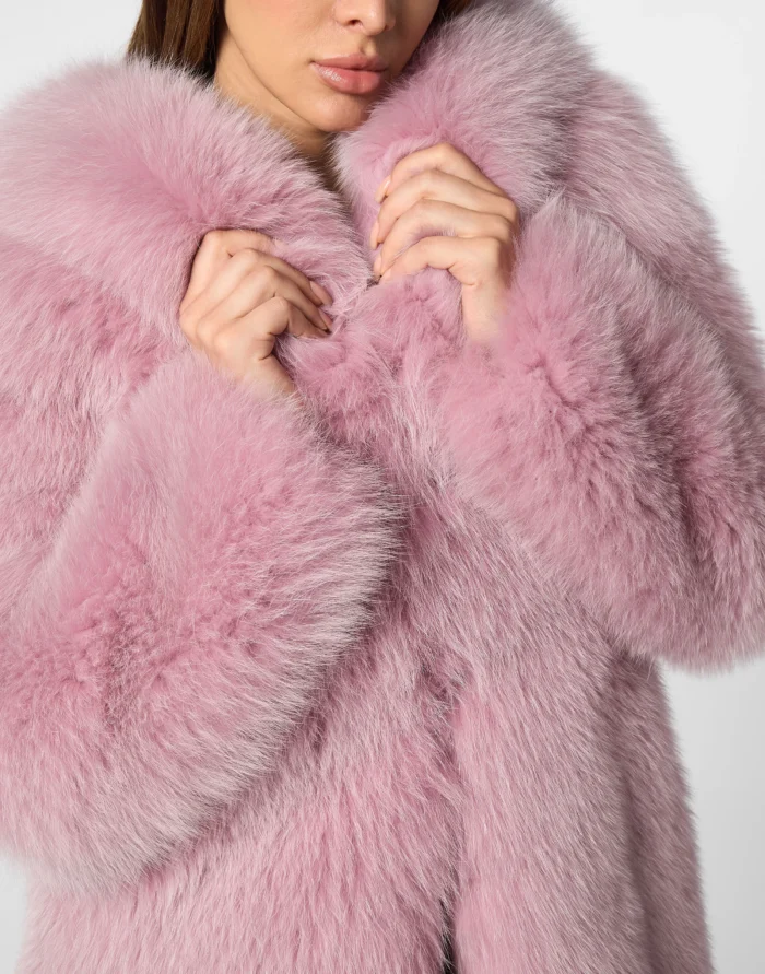 Fox Fur Oversize Coat Long
