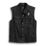 Harley Davidson Men_s 3-in-1 Denim Riding Biker Vest