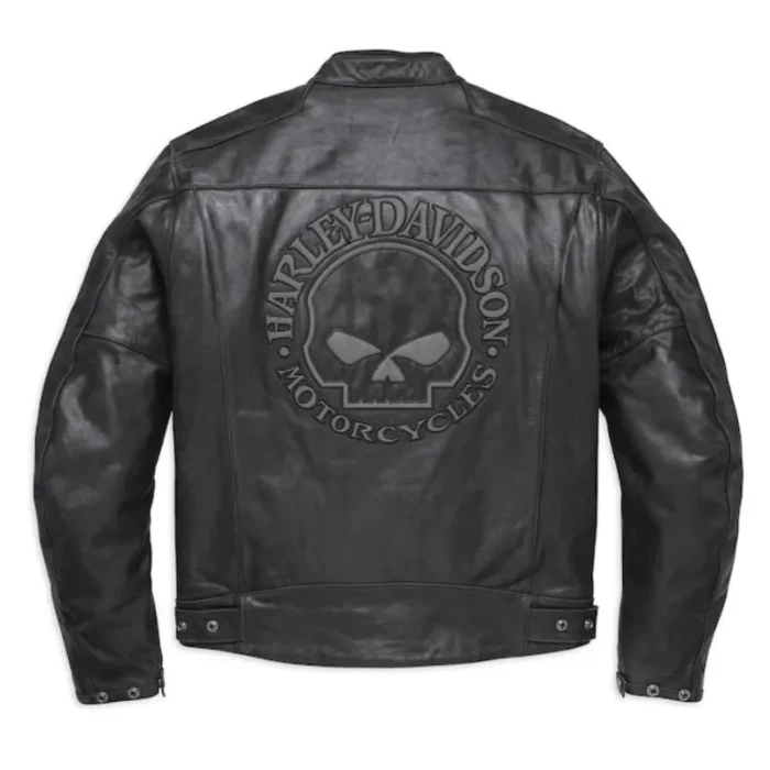 Harley Davidson Men’s Reflective Skull Leather Jacket