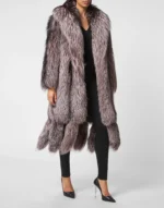 LONG SILVER FOX COAT