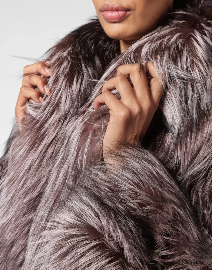 LONG SILVER FOX COAT