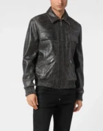 Leather Coster Bomber Jacket L