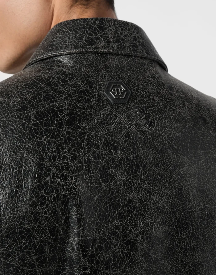Leather Coster Bomber Jacket L