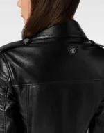 Leather Jacket Crystal Skull