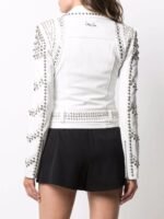 Light weight Biker style stud Leather Jacket