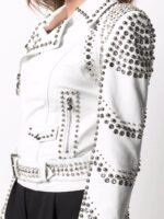 Light weight Biker style stud Leather Jacket