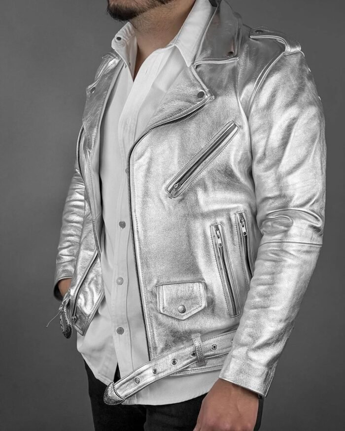 Men’s Silver Shiny Jacket