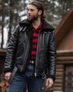 Midnight Grim Shaw Fur Leather Jacket