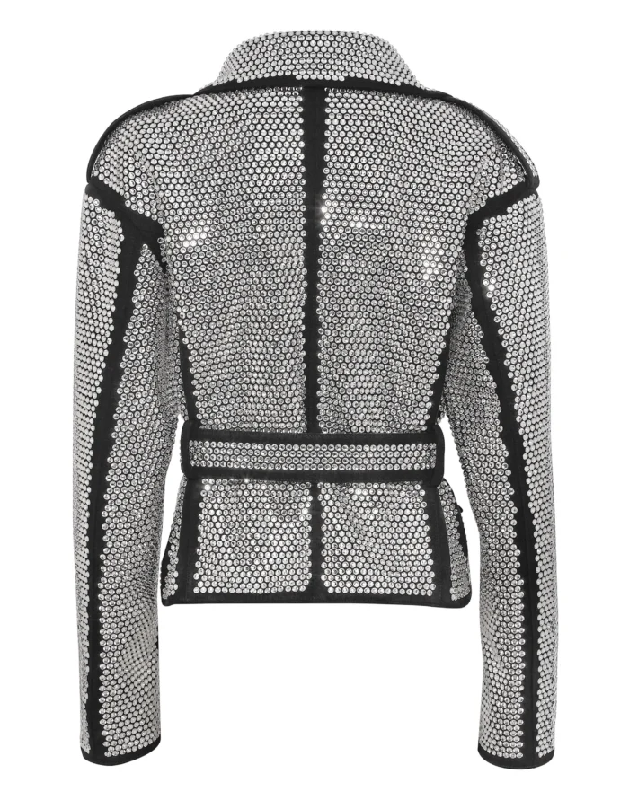 Oversized Biker Jacket Crystal